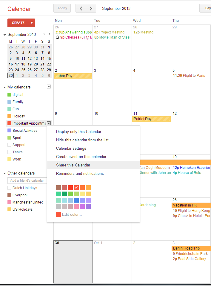 How To share Google Calendar Customize and Print