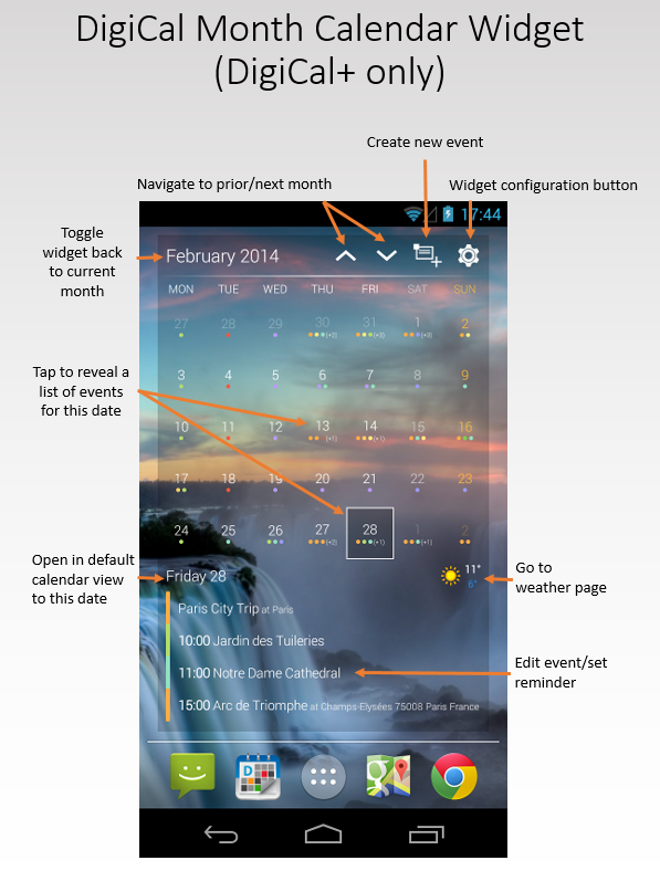 Widget type month calendar widget (DigiCal+) DigiCal Help Center